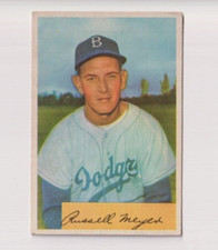 RUSS MEYER 1954 BOWMAN BASEBALL VINTAGE CARD #186 BROOKLYN DODGERS BASEBALL RARE