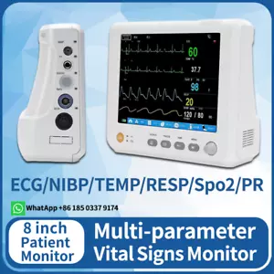 Monitor de Signos Vitales 8 pulgadas Humano/Veterinario Portátil 6 Parámetros Monitor de Paciente Médico - Imagen 1 de 23