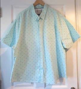 RACING GREEN MENS TAILORED FIT MINT GREEN TOP HATS PRINT COTTON SHIRT SIZE 4XL - Picture 1 of 5