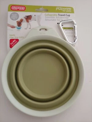 Taza de viaje expandible/plegable Dexas Popware para mascotas 2 tazas Foto 1 de 2
