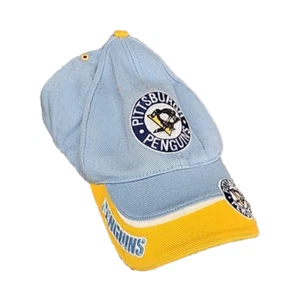 Mütze Kappe Pittsburgh Penguins Vintage Hockey verstellbar hellblau & gelb - Bild 1 von 10