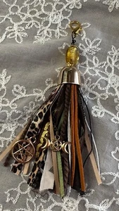 TASSEL handmade WICCAN pentagram pentacle triple goddess charm 6 in pagan tarot - Picture 1 of 3
