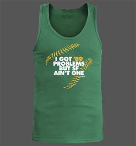 Top sin mangas 89 Problems para hombre - Oakland Athletics A's Bay Area 1989 Serie Mundial - Imagen 1 de 5