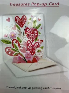 3D Pop Up Greeting Card Love Heart Anniversary Flower Mother Valentine's Day - Picture 1 of 3