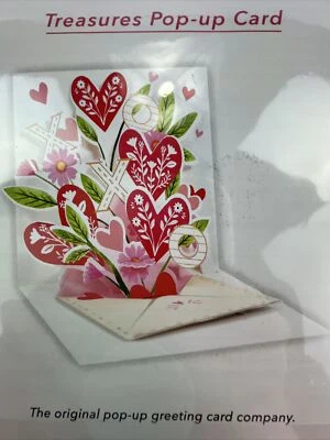 3D Pop Up Greeting Card Love Heart Anniversary Flower Mother Valentine's Day  - Image 1 of 3