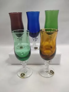 Vintage Italian Crystal Cordial Glasses with Twisted Stem Lot of 5 - Picture 1 of 8