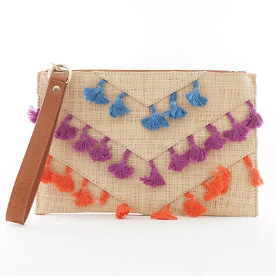 INC International Concepts Paulaa Pom Bolsa / Muñequera, Bronceado / Multicolor Foto 1 de 4