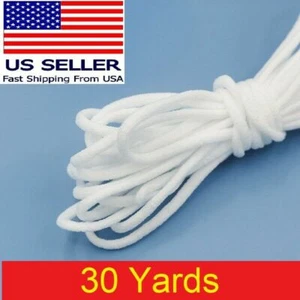 30 yard 3mm Round Elastic Band Rope Cord Ear Hanging Tape Sewing For Face Masks - Picture 1 of 9