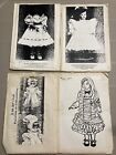 4) Vintage Misc. Brands Doll Dress Patterns for 15.5", 14", 16" & 22" Dolls