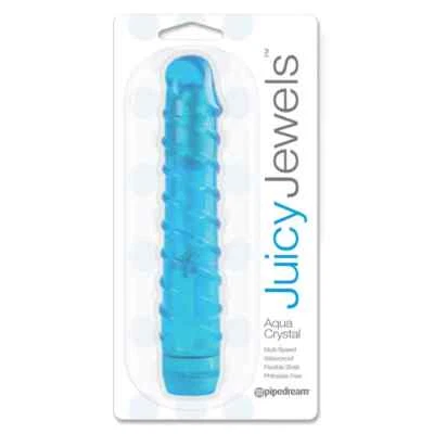 Vibrador Pipedream Juicy Jewels Aqua Crystal Azul - Impermeable Ambiente Flexible Foto 1 de 3