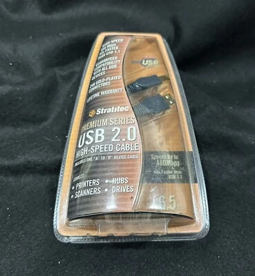 Stratitec Premium Series 6.5 Feet USB 2.0 24K Gold Connectors - High Speed Cable - Image 1 of 2