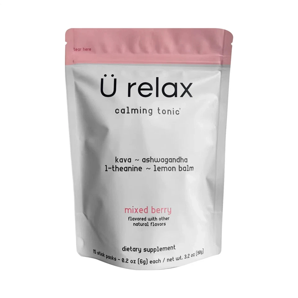 U Relax Calming Tonic- 15 Packets MIXED BERRY Flavor Relax Calming Drink - Image 1 of 4