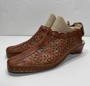 Pikalinos Multi Color Floral Print Shoes Leather Slip On Womens Sz 11.5-12 42EU - Picture 1 of 13