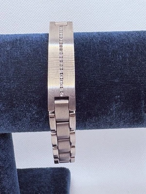 Men’s Titanium And Diamond Link Bracelet Channel Set Size 8.5 Brushed - Image 1 of 4