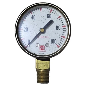 Vintage US Gauge Glass Face Pressure 0-100 Mfg 12673-1 - Picture 1 of 2