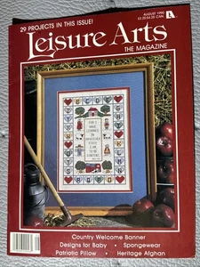 Leisure arts 29 projects in this issue August 1990 cross stitch & knit & crochet - Picture 1 of 1