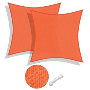 2er-Pack 12 x 12 Fuß 97 % UV Block Quadratisch Sonnenschutz Segel HDPE Überdachung Terrasse Pool Rasen - Bild 1 von 12
