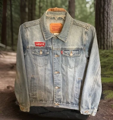 LEVI Denim Jacket Youth Boys Size M 10-12 Years Red Tag 100% Cotton NICE! - Image 1 of 4