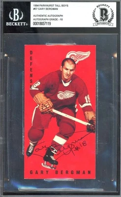 Gary Bergman Gem Mint 10 Beckett BAS Signed 1994 Parkhurst Tall Boys Autograph - Image 1 of 2