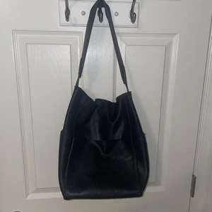 Anthropologie Tia Slouchy Bolso Cubo Bolso de Hombro Negro Bolso de Mano Cartera Boho - Imagen 1 de 17