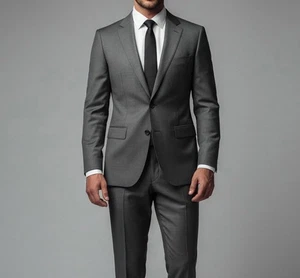 Mens Suits 2-Piece Set Suit Two Button Slim Fit Business Blazer Jacket Pant Vest - Picture 1 of 12