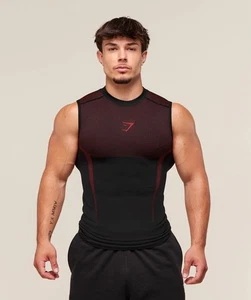 ✅Vorverkauf Bestätigte Bestellung✅ Gymshark Onyx 5.0 Tank - Schwarz/Karminrot XL - Bild 1 von 7