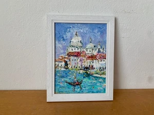 Venedig Italien Stadtbild Ölgemälde auf Malkarton Abstrakt Landschaft Gemälde - Picture 1 of 9