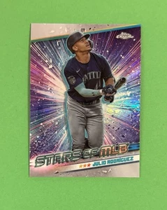 2024 Topps Series 1 Chrome Stars of the MLB #CSMLB-16 Julio Rodriguez - Picture 1 of 2