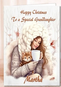 Personalised Christmas Card Sister Daughter Granddaughter Niece Friend - Picture 1 of 4