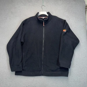 Orvis Fleecejacke Herren 2XL schwarz Full Zip Mock Neck Taschen Outdoor Wandern - Bild 1 von 12