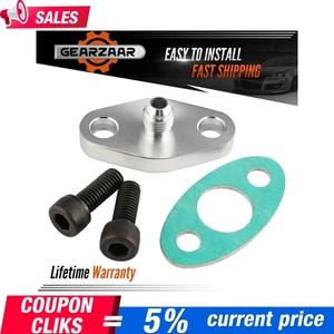 Brida de línea de alimentación de aceite turbo con junta 4AN 4 AN adaptador de montaje para T3 T4 T04E GT42 - Imagen 1 de 15