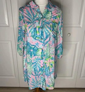 Vestido camisero de playa rosa pequeño Lilly Pulitzer Natalie para fregadero o baño - Imagen 1 de 9