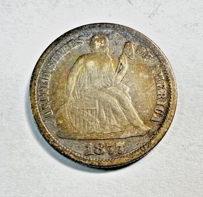 1877 Seated Liberty XF 810 nice toning all natural - Image 1 of 2