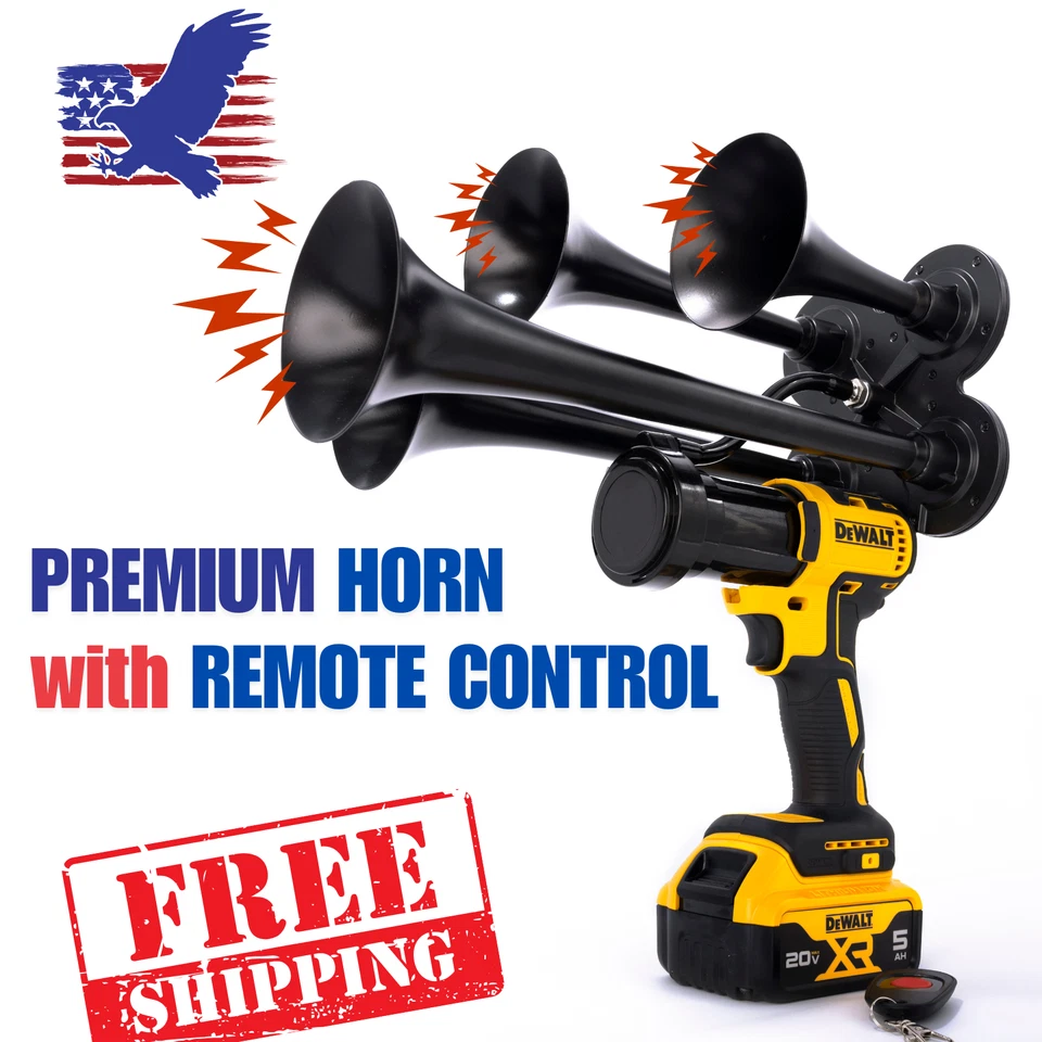 Bocina de aire de tren de taladro de impacto DeWalt 20V + control remoto | Montado en EE. UU. Foto 1 de 4