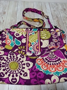 Vera Bradley PLUM CRAZY Hipster Purse Shoulder Crossbody Purple Floral Organizer - Picture 1 of 10