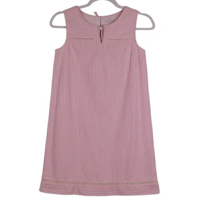 Vestido recto Vineyard Vines niñas Seersucker rosa/blanco a rayas talla 12 Foto 1 de 4