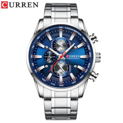 CURREN Men Watch Top Brand Chronograph Wristwatch Big Case Business Male Watches - Image 1 of 4