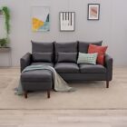 Pu Leather Corner Sofa Suite Set Footstool 3 2 Seater Couch Lving Room New
