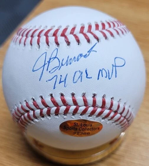 Бейсбольный мяч с автографом JEFF BURROUGHS «74 AL MVP» официальная высшая лига с сертификатом подлинности - Изображение 1 из 1