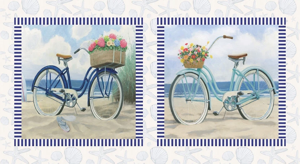 Paneles de almohada/colcha Beach Time 24/5 x 44 (cuadrados de 18 pulgadas) textiles P & B Foto 1 de 1