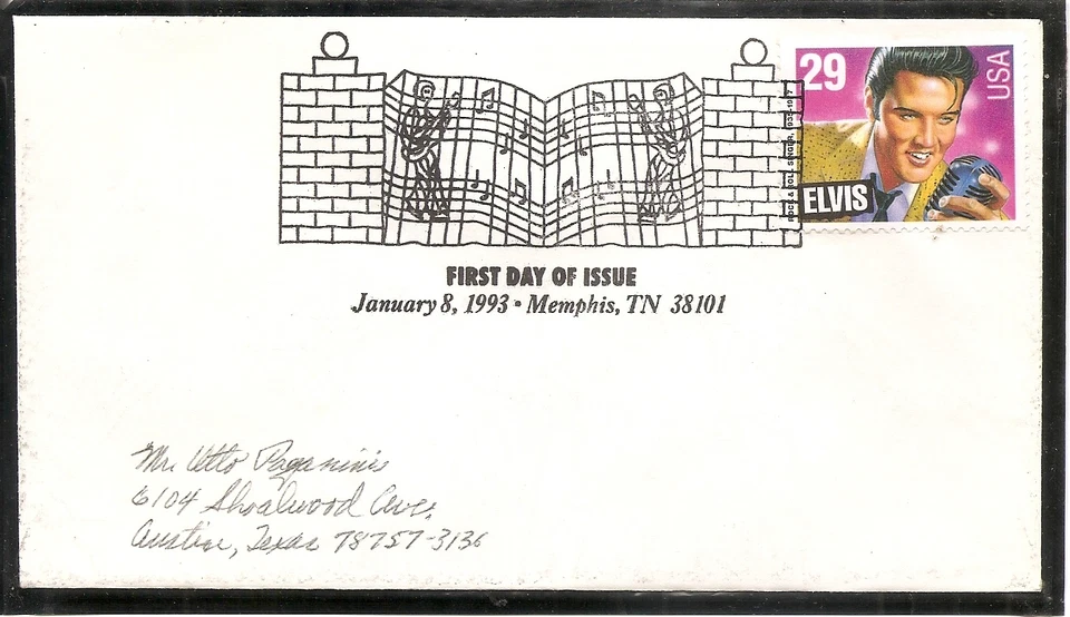 US Scott # 2721 Elvis Presley FDC. No Cachet. - Image 1 of 1