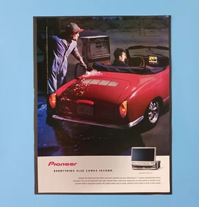 2001 Pioneer Pop Up Deck Car Stereo Print Advertisement VW Karmann Ghia - Picture 1 of 8