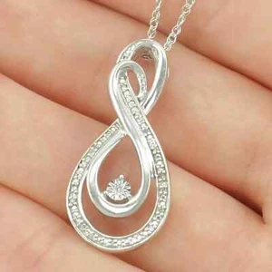 14K White Gold Plated 2Ct Round Cut Lab Created Diamond Women's Beauty Pendant - Picture 1 of 12