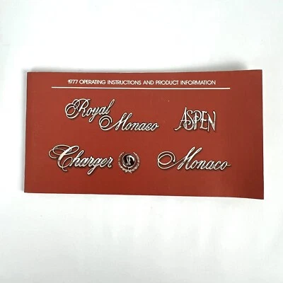 Dodge 1977 manual del propietario Royal Monaco cargador Aspen  Foto 1 de 4