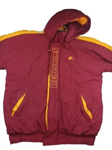 Vtg 90s Starter NFL PRO LINE Washington Redskins Jacket Mens XL Attachable Hood - Picture 1 of 20