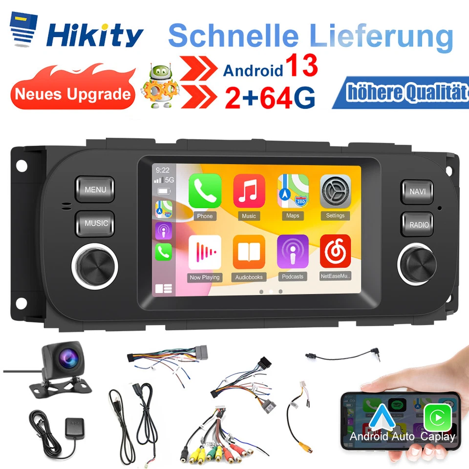 2+64G CarPlay Android 15 Autoradio GPS Für JEEP Grand Cherokee Jouruney Wrangler - Bild 1 von 4