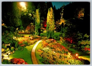 Sunken Garden Illuminated Butchart Gardens Victoria British Columbia Postcard #2 - Picture 1 of 2