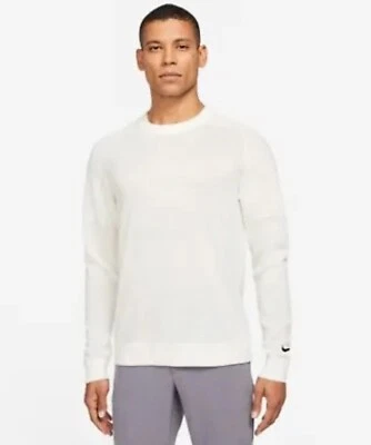 🐅 Suéter Nike Tiger Woods Blanco Crema Golf Tejido PEQUEÑO Cuello Redondo CU9782-121 🐅 Foto 1 de 4