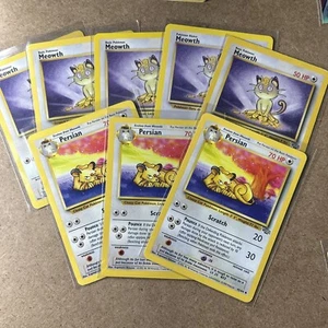 (3) Persian 42/64 Jungle Uncommon Pokemon (5) MEOWTH 56/64 Lot of 8 - Picture 1 of 6