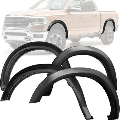 4x Fender Flares for 2009-2022 Dodge Ram 1500/Classic Factory Style Smooth Black - Image 1 of 4